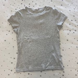 grey ribbed baby tee